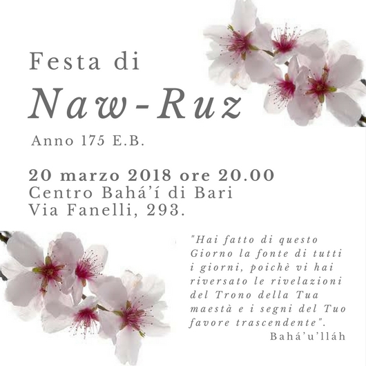 Festa baha'i di Nawruz a Bari 2018